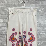 Diesel  White Floral Embroidered Flare Jeans Photo 1