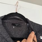 Tahari  Metallic Grey Button Detail Viscose Blend Sweater MSRP$88 NWT Photo 5