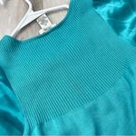 Cache  Silk Top vintage y2k satin sleeve knit womens Blue (medium) bright Photo 4