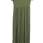 Olive Green Stretchy Maternity Baby Shower Pregnant Party Photos Maxi Dress M Size M Photo 0
