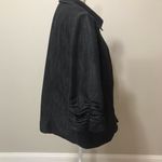 Dress Barn Heathered Black Open Front "Jean Jacket" Lined Blazer with ruched trim Photo 5