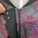 Fabletics  Floral Bomber Jacket M Lightweight Athletic Full Zip Pockets Active Photo 1