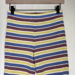 ZARA  Pants Womens Sz S Knit Striped Colorful Pull On Yellow Red Blue Ribbed Photo 4