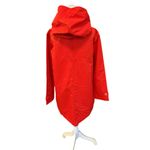 Eileen Fisher  Cotton Nylon Hooded Jacket Red Womens Size Small Rain Anorak Photo 2