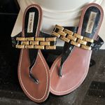 Steve Madden Sandals Black Gold Flats Womens 6 Photo 11