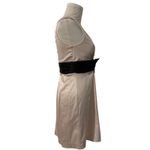 Charlotte Russe Vintage Y2K  Champagne Satin Black Bow V Neck Cocktail Dress M Photo 2