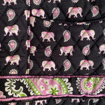 Vera Bradley Elephant Print Black Pink Purse Handbag Paisley Vintage Shoulder Photo 2