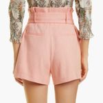 Veronica Beard Ashford Belted Linen Blend Shorts Heathered Bright Coral 10 New Photo 1