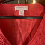 St. Tropez West Pink Embroidered 100% Linen Tunic Top Medium Beach Resortwear Photo 1