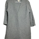 Sundance  Cardigan Sweater Cable Knit Open Front Long Sleeve Gray Small Photo 0