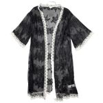 LuLaRoe Sweater Womens Small Black Ivory Lace Chloe Longline Duster Midi Gothic Photo 0