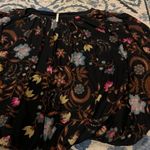 Free People  Black Floral Wildflower Honey Mesh Ruffle Peasant Blouse S Photo 9