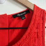 Madewell  Red Embroidered Button Back Swing Tank Top Size 0 Photo 3