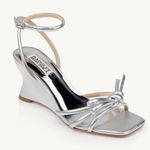 Badgley Mischka Jewel LEXIE Wedge Wedding Party Sandal, Silver Size 9.5 Photo 0