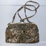 Jessica Simpson Convertible Crossbody Clutch Purse Bag Vegan Gathered Snakeskin Photo 3