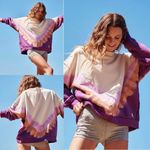 Free People  Movement Ombre Metti Crew Sweatshirt Oversized Size XS Chamois Combo Photo 1