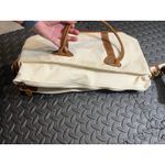 Vintage LL Bean Boat and Tote Canvas Leather Trim Weekender Bag Brown Monogram Photo 4