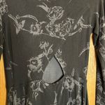 Obey  Black Fit and Flare Long Sleeve Dress with Burnout Floral Design Photo 7