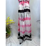Chaudhry Rope Halter Open Back Tie Dye Maxi Dress Pink Black M Size M Photo 4