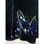 Chico's Teal Crushed Velvet Butterfly Silk Blend Jacket Whimsigoth Fairy Artsy Photo 2