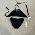 Robin Piccone NWT  Mia Crochet Two Piece Bikini Halter Swim Surf Paddle Size M Photo 1