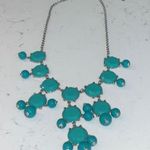 Statement Teal Bubble Necklace Adjustable Silver Chain Photo 0