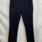 Loft Ann Taylor women's black stretch cuffed skinny fringe casual jeans denim 6 Photo 0