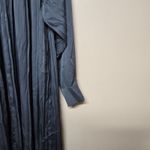 Lafayette 148 New York Pleated Long Sleeve Midi Shirt Dress Blue Size Large Photo 2