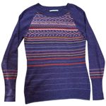 Smartwool  Purple Fairisle Stripe Merino Blend Long Sleeve Sweater Women's SMALL Photo 1