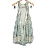 Judith March Floral Lace Trim Halter Romper Shorts Blue White M Photo 2