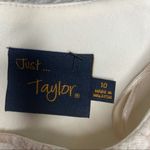 Tan floral just Taylor long cropped sleeve dress fit and flare event formal wedd Size 10 Photo 2