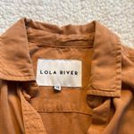 Tan Linen Mix Button Down Shirt with Relaxed Fit Size XS Photo 1