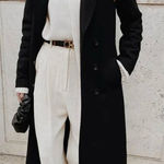 Black button long coat Size 2 Photo 0