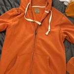 Oversized Zip Up Soft Hoodie Zip Up Top Orange Size M Photo 1