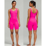 Lululemon NWT  Align Romper Bodysuit 8" Built-In Shelf Bra Sonic Pink Women's 4 Photo 0