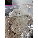 Japna  Ruffled Sleeve Smocked Peplum Top, Beige and Black Polka Dot, Square Neck Photo 6