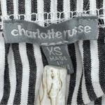 Charlotte Russe  Striped Puff Sleeve‎ Crop Shirt Black White XS Off The Shoulder Photo 8
