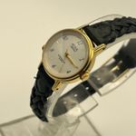 Acqua Indiglo Gold Black Leather Women’s Watch Working New Battery Photo 1