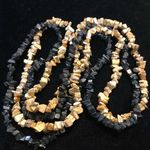 2 jet black coral and brown stone necklaces Photo 0