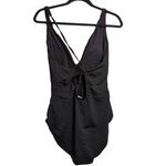 ANDIE NWT Bali Black Deep V-Neck Long Torso Womens Swimsuit One Piece Large Tall Photo 1