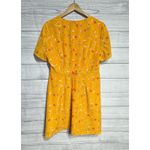 Madewell Split Sleeve Yellow Silk Belladonna Dress in Painted Carnations Size 8 Photo 1