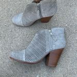 Rag and Bone Light Gray Suede Ankle Booties with Chunky Wood Block Heels Photo 3