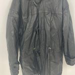 Vintage 90S Black Leather Fields Coat Mens XL toggle Closure, Leather Jacket Photo 0