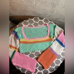Crochet Cropped Multicolor Sweater the cutest cropped ever! Bright boho crop Pink Size undefined Photo 5