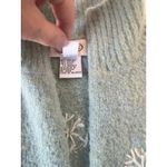 Talbots  Woman's M Blue Snowflake Christmas Tree Sparkle Bead Wool‎ Blend 1/4 Zip Photo 3