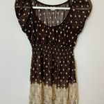 Vintage Babydoll Y2K Tunic Top Size Medium Brown Fairycore Whimsigoth Photo 6