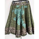 Piazza Sempione Women Silk Skirt - Dark Green | Teal Floral, Boho, IT 40 / US 4 Photo 2