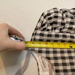 Dress the Population  Crop Top Size M Short Sleeve Black Cream Plaid Fall Gingham Photo 4