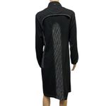 Nexx Black Gray Zip Up Midi Dress Coat with Pockets Imported 46 or Womens Large Photo 4