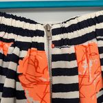 Tenki Navy Blue White Hot Pink Floral A Line Skirt Photo 6